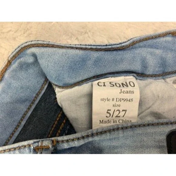 Ci Sono Size 5 27 Womens Jeans Stretch Mid Rise Skinny Light Wash - Picture 4 of 4